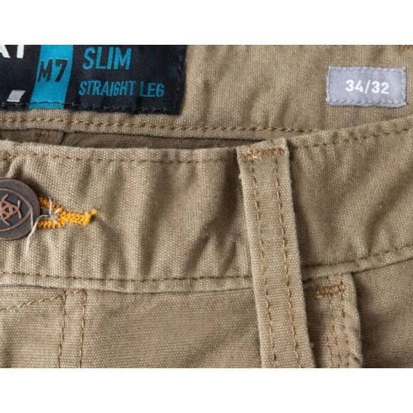 Ariat Rebar M7 Slim Straight DuraStretch Work Pants 34x32 Khaki - Picture 8 of 8